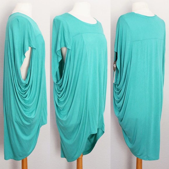 NEW Doo Ri Impulse from Macy's Turquoise Blue Longline Tunic Top S Lagenlook NWT - Picture 1 of 9